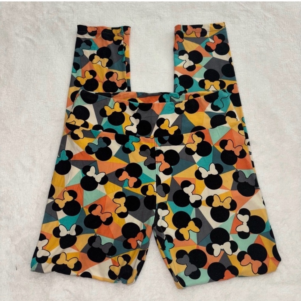 Colorful Geometric Minnie Mouse Pattern Leggings
